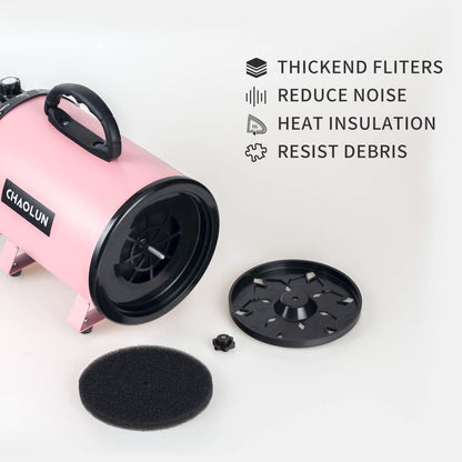 High-Velocity Pet Dryer™ – Adjustable Grooming Dryer with Heat, 3 Nozzles & Grooming Comb
