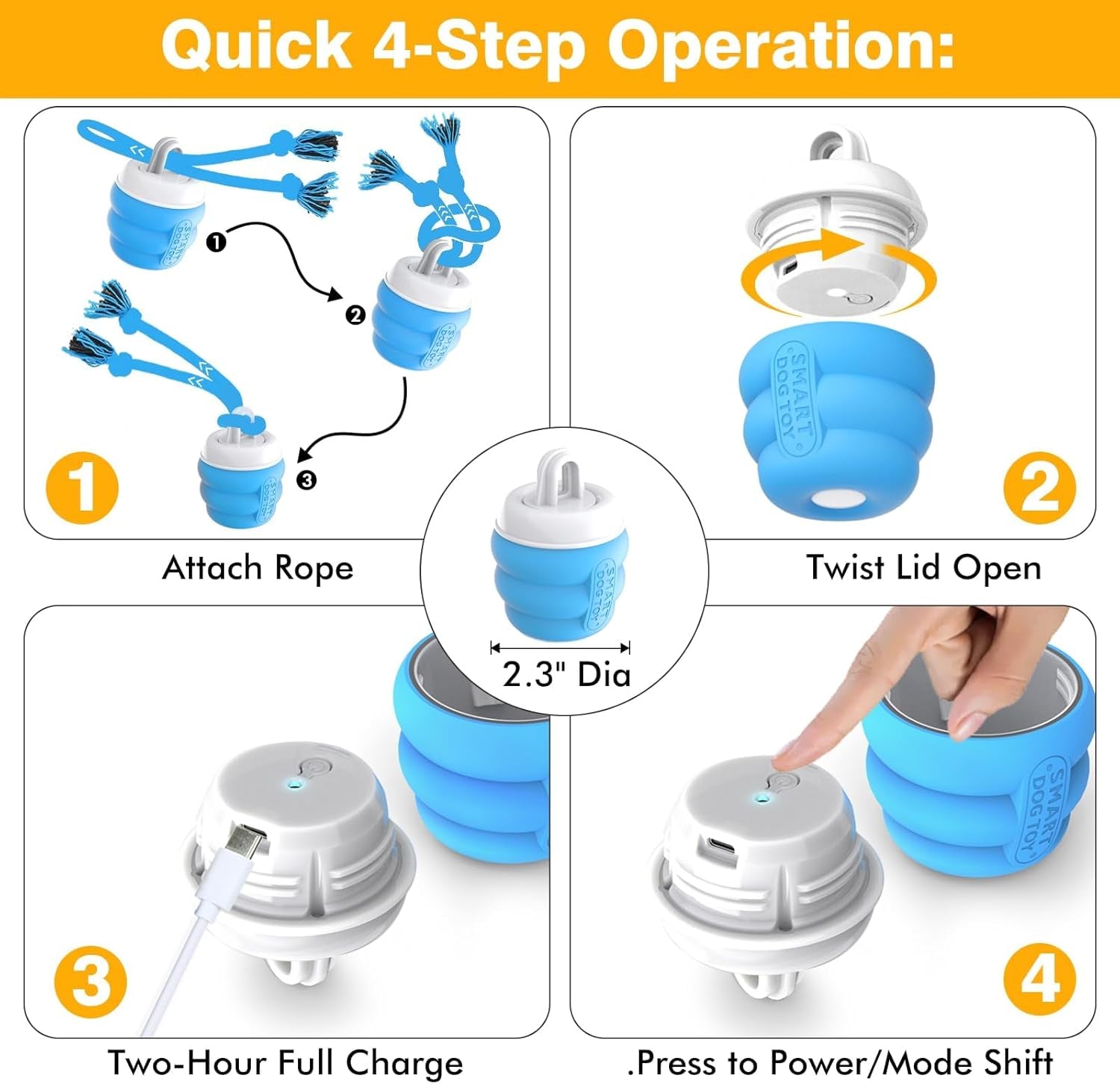 Interactive Dog Ball™ – Rechargeable Automatic Rolling Toy for Endless Fun & Exercise